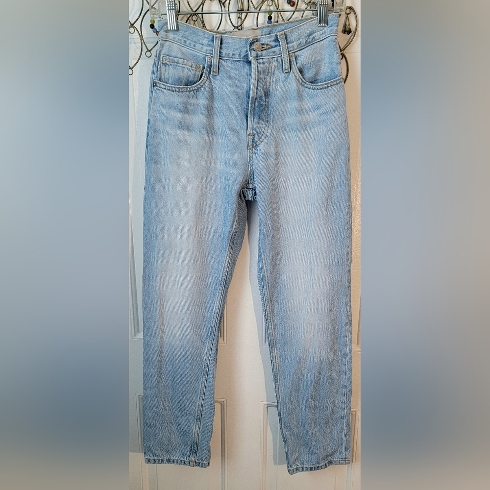 Everlane 90's Cheeky Jean Women's 24 Light Wash High Rise Button Fly 100% Cotton